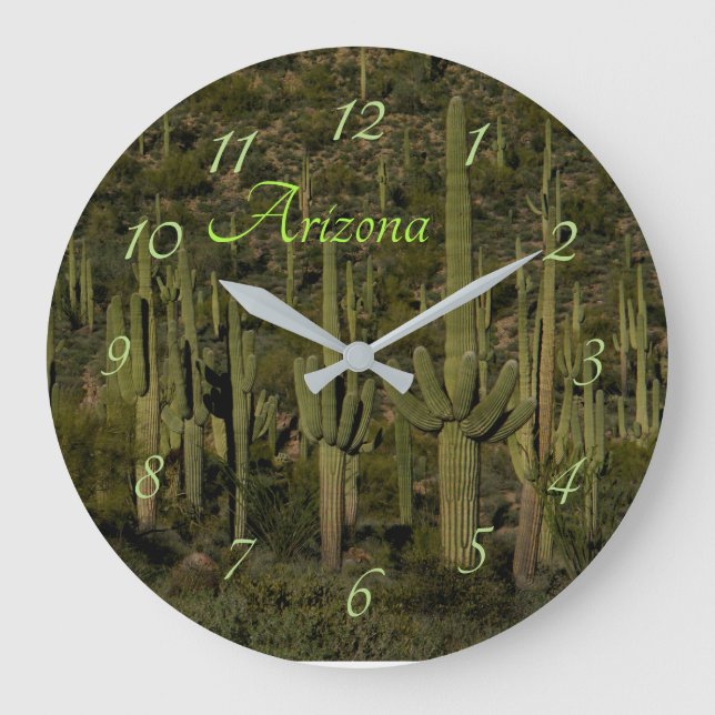 Saguaro Cactus Forest Sonoran Desert Arizona Large Clock (Front)