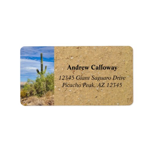 Saguaro Cactus Green Palo Verde Trees Arizona Label