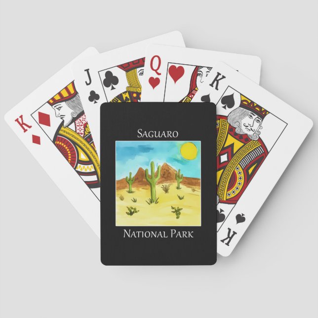 saguaro cactus in the Arizona desert  Poker Cards (Back)