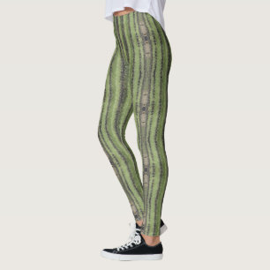Saguaro Cactus Needles Vertical Stripe Southwest Leggings