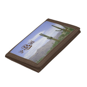 Saguaro Cactus Photo Initial Desert Landscape Tri-fold Wallet