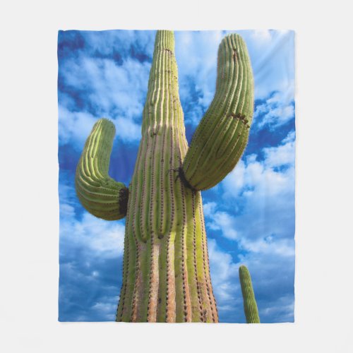 Saguaro cactus portrait Arizona Fleece Blanket