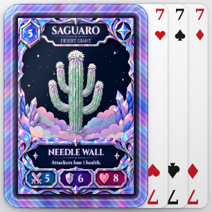 Saguaro Cactus, Rainbow Foil Art Poker Cards