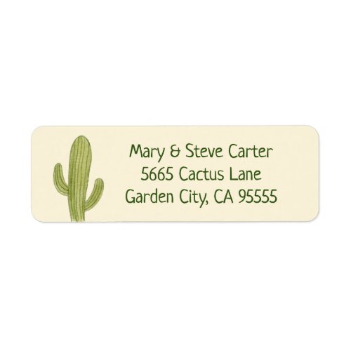 Saguaro Cactus return address label