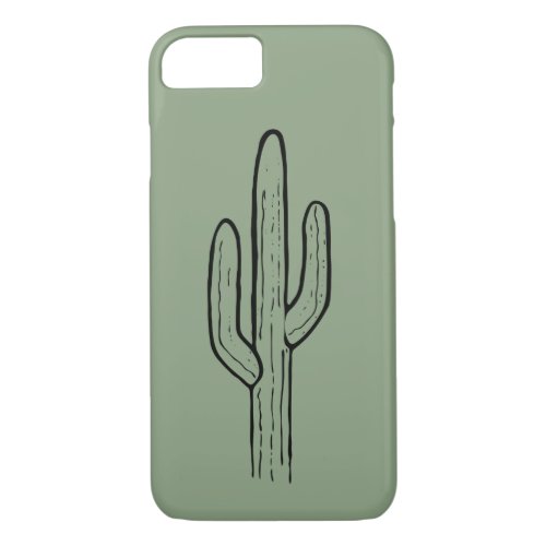 Saguaro Cactus Sage Green iPhone Case