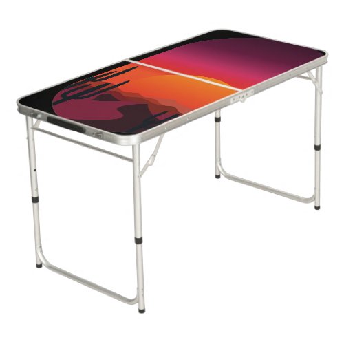 Saguaro Cactus Sonoran Desert Sunrise Sunset Scene Beer Pong Table