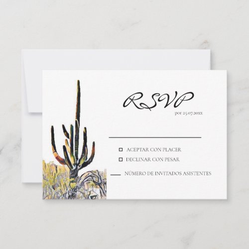 Saguaro Cactus Spanish Response Card
