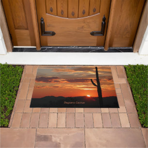Saguaro Cactus, Sunset, Doormat