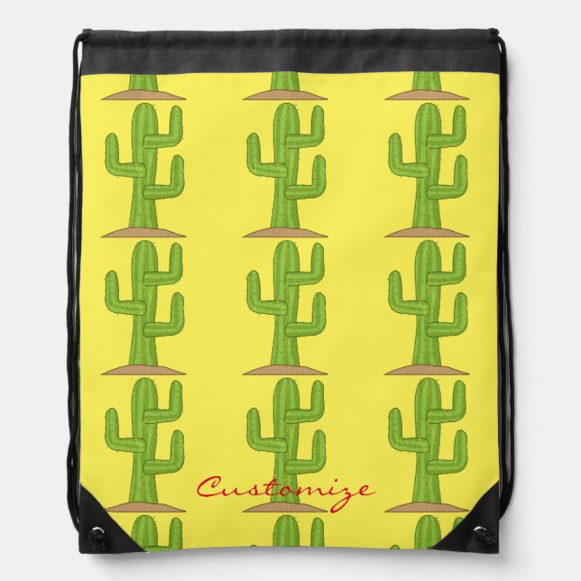 Saguaro Cactus Thunder_Cove Drawstring Bag (Front)