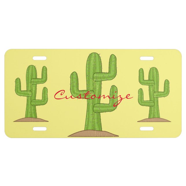 Saguaro Cactus Thunder_Cove License Plate (Front)