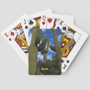 Saguaro Cactus Trio / Blue Sky & Clouds / Arizona Poker Cards
