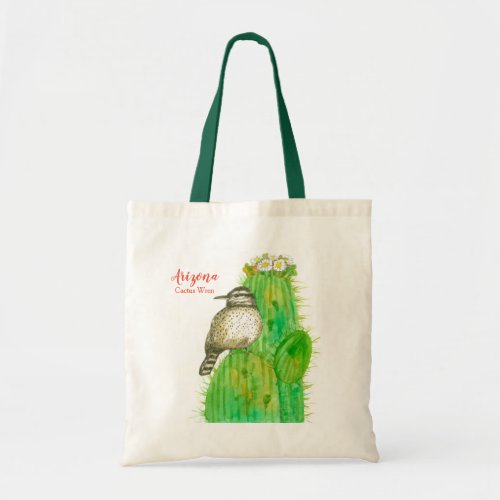 Saguaro Cactus Wren Arizona State Bird Tote Bag