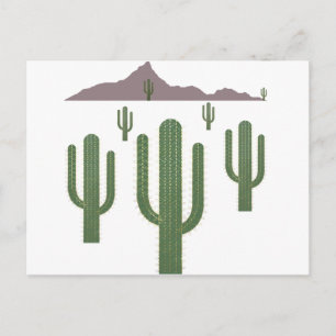 Saguaro Christmas Lights Holiday Postcard