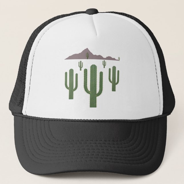 Saguaro Christmas Lights Trucker Hat (Front)