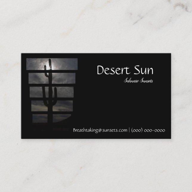 Saguaro Desert Arizona Sunset Business Card (Front)