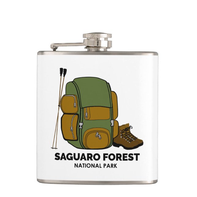 Saguaro Forest National Park Backpack Flask (Front)