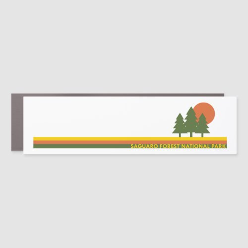 Saguaro Forest National Park Pine Trees Sun Car Magnet