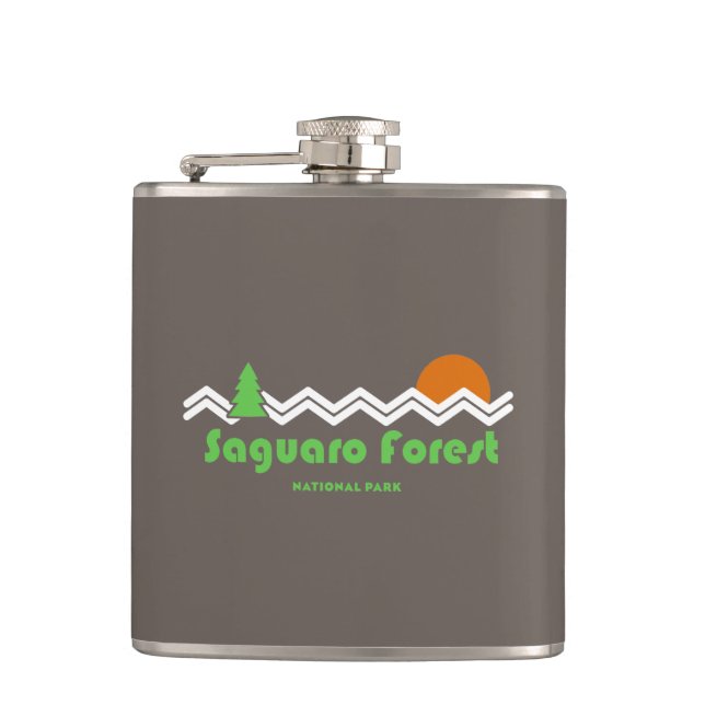 Saguaro Forest National Park Retro Flask (Front)