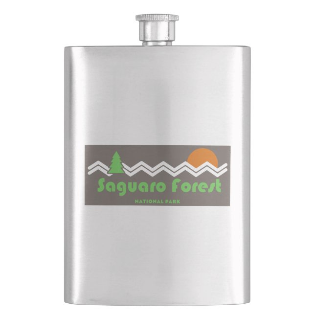 Saguaro Forest National Park Retro Flask (Front)