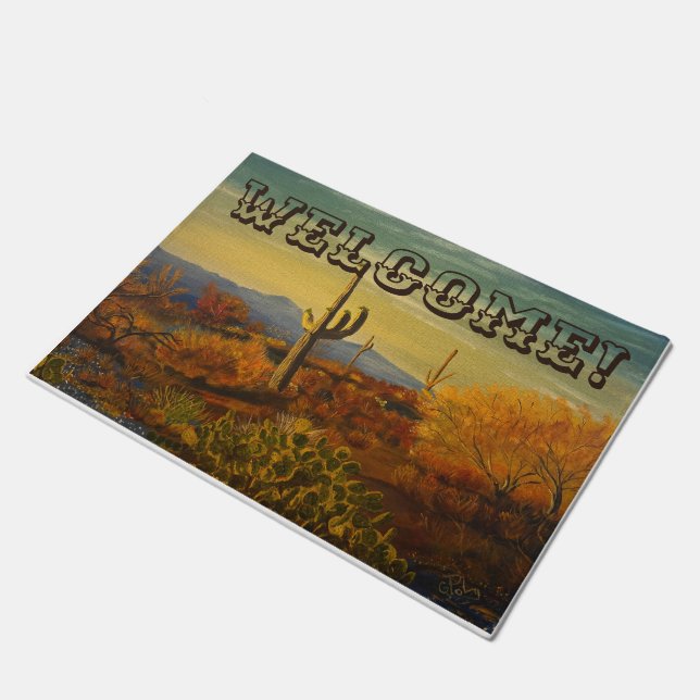 Saguaro in the Arizona Desert, by Gary Poling Doormat (Angled)
