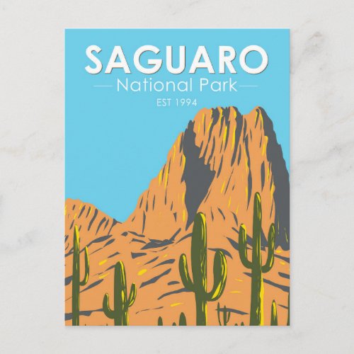 Saguaro National Park Arizona Beehive Peak Vintage Postcard