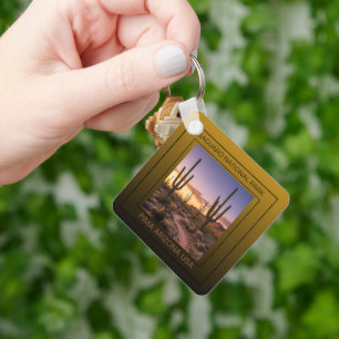 Saguaro National Park Arizona Desert Sunset Keycha Keychain