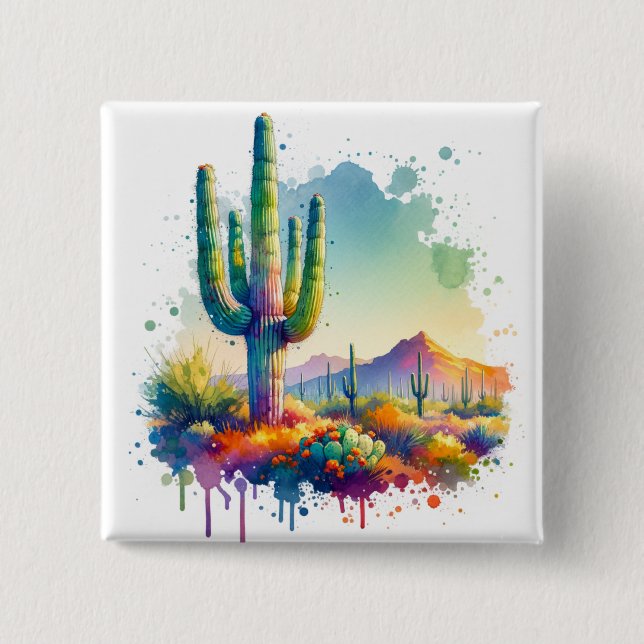 Saguaro National Park Arizona Giant Cactus  Button (Front)
