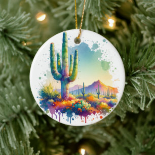 Saguaro National Park Arizona Giant Cactus Ceramic Ornament