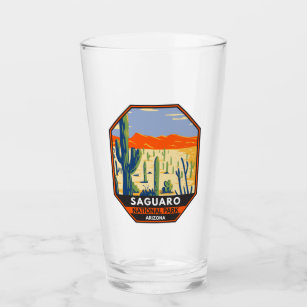 Saguaro National Park Arizona Giant Cactus Vintage Glass