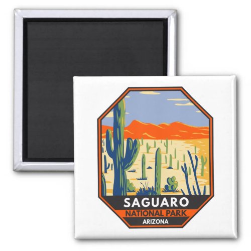 Saguaro National Park Arizona Giant Cactus Vintage Magnet