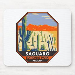 Saguaro National Park Arizona Giant Cactus Vintage Mouse Pad