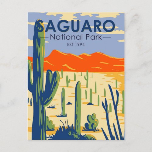 Saguaro National Park Arizona Giant Cactus Vintage Postcard