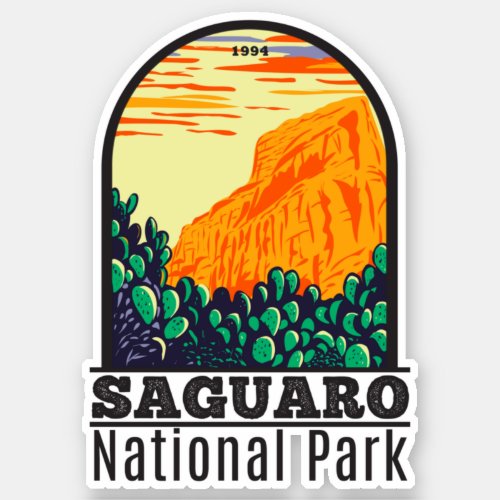 Saguaro National Park Arizona Prickly Pear Cactus Sticker