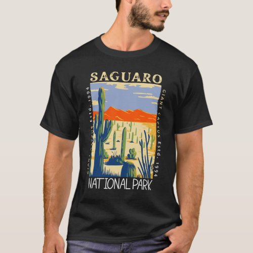 Saguaro National Park Arizona Retro Distressed T_Shirt