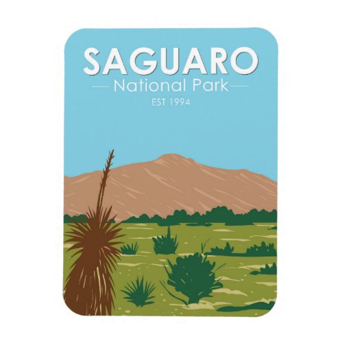 Saguaro National Park Arizona Rincon Peak Vintage Magnet