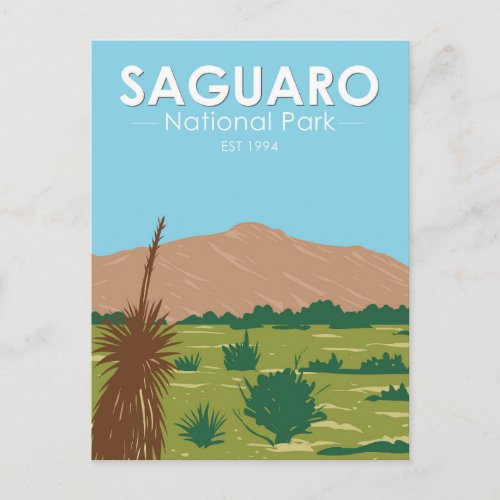 Saguaro National Park Arizona Rincon Peak Vintage Postcard