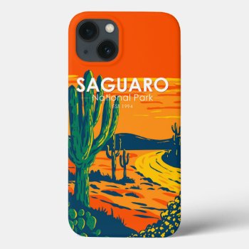 Saguaro National Park Arizona Vintage  Iphone 13 Case by Kris_and_Friends at Zazzle