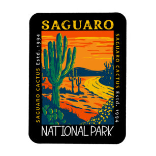 Vintage Retro Travel Saguaro National Park Photo Fridge Magnet 2"x3" 