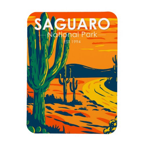 Saguaro National Park Arizona Vintage Magnet