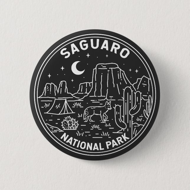 Saguaro National Park Arizona Vintage Monoline Button (Front)