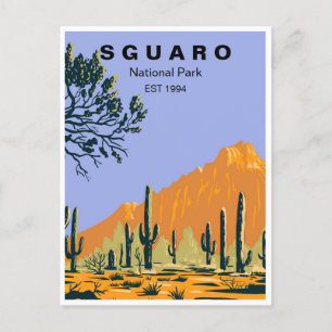Saguaro National Park Arizona Vintage travel retro Postcard