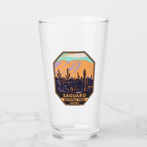 Saguaro National Park Arizona Wasson Peak Vintage  Glass