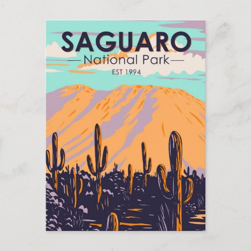 Saguaro National Park Arizona Wasson Peak Vintage Postcard