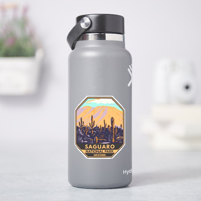 Saguaro National Park Arizona Wasson Peak Vintage Sticker (HydroFlask)