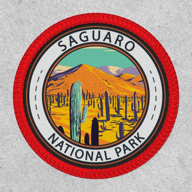 Saguaro National Park Cacti In Spring Badge (Front)
