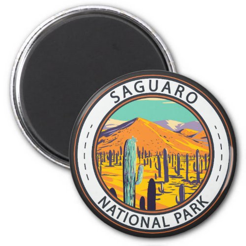 Saguaro National Park Cacti In Spring Badge Magnet
