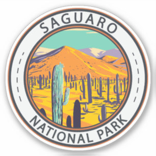 Saguaro National Park Cacti In Spring Badge Sticker