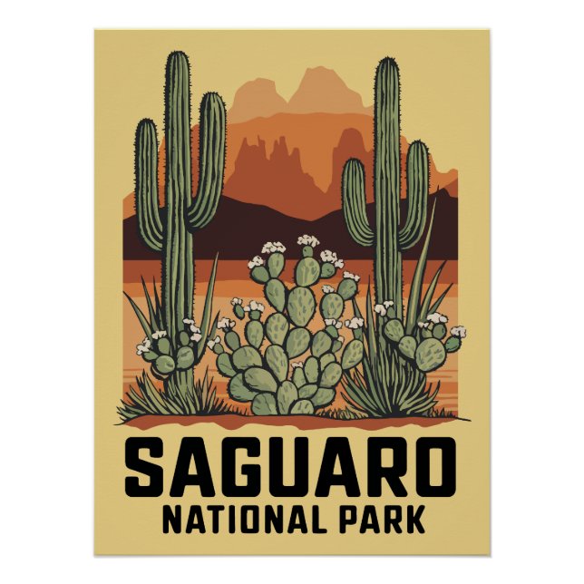 Saguaro National Park Cactus Poster (Front)