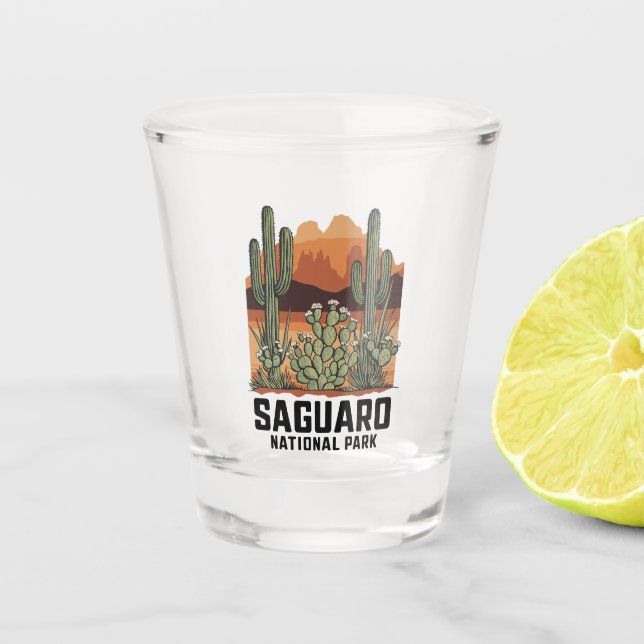 Saguaro National Park Cactus Shot Glass (Front)