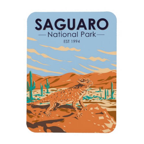 Saguaro National Park Horned Lizard Vintage Magnet